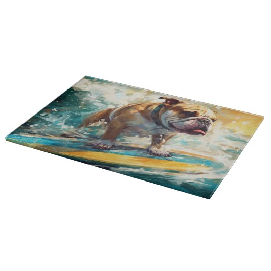 Bulldog Beach Surfgrafik Schneidebrett (Ecke)