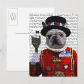 Bulldog Beefeater Postkarte (Vorne/Hinten)