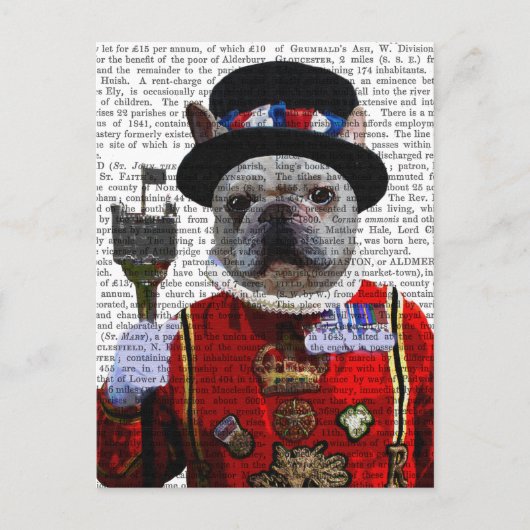 Bulldog Beefeater Postkarte (Vorderseite)