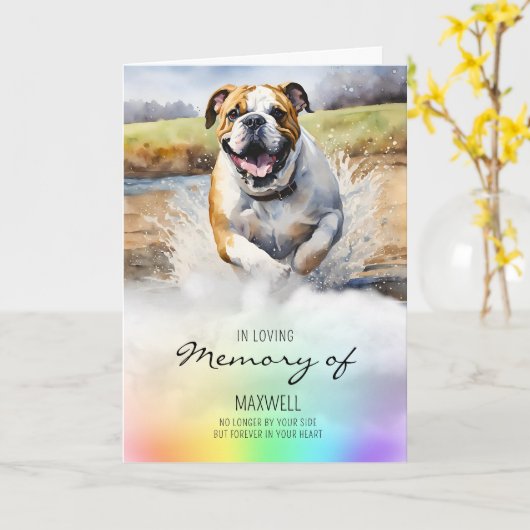 Bulldog-Beileid Karte (Gelbe Blume)