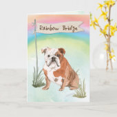 Bulldog Beileid über Rainbow Bridge Karte (Gelbe Blume)