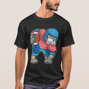 Bulldog beim Sport mit Fußball und Helm T-Shirt