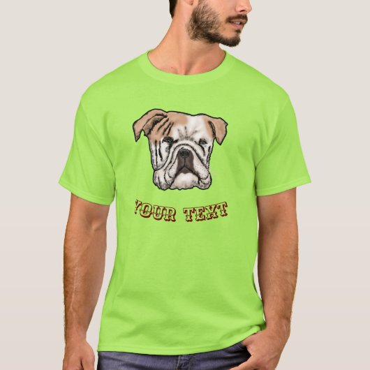 Bulldog-benutzerdefinierten Text T-Shirt (Vorderseite)