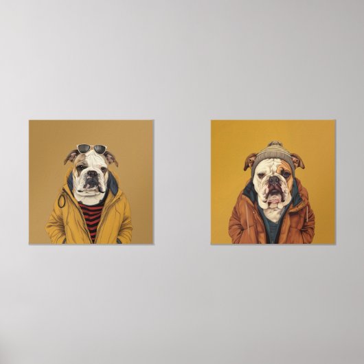 Bulldog Bilderwand Sets (Vorderseite)