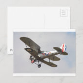 Bulldog Biplane Postkarte (Vorne/Hinten)