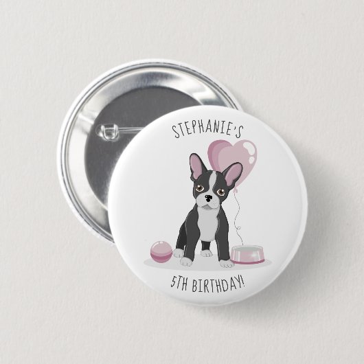 Bulldog Birthday Button (Vorne & Hinten)