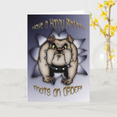 Bulldog Birthday Card, Bulldog, der Bestellungen g Karte (Gelbe Blume)