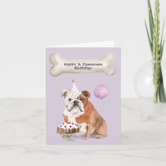 Bulldog Birthday Feiertagskarte (Vorderseite)