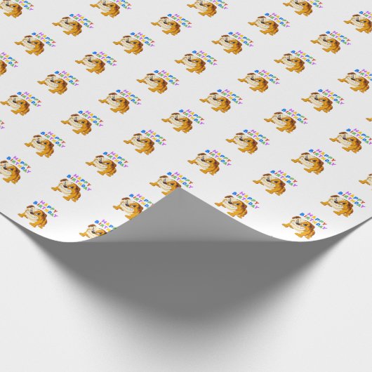 Bulldog Birthday Geschenkpapier (Ecke)