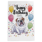 Bulldog Birthday Mittlere Geschenktüte (Rückseite)