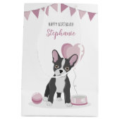 Bulldog Birthday Mittlere Geschenktüte (Rückseite)