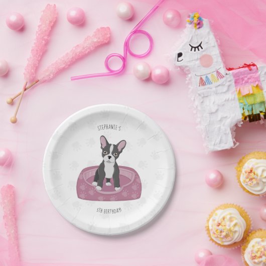 Bulldog Birthday Pappteller (Party)