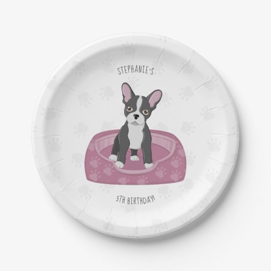 Bulldog Birthday Pappteller (Vorderseite)