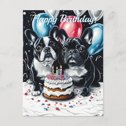 Bulldog Birthday Postkarte (Vorderseite)