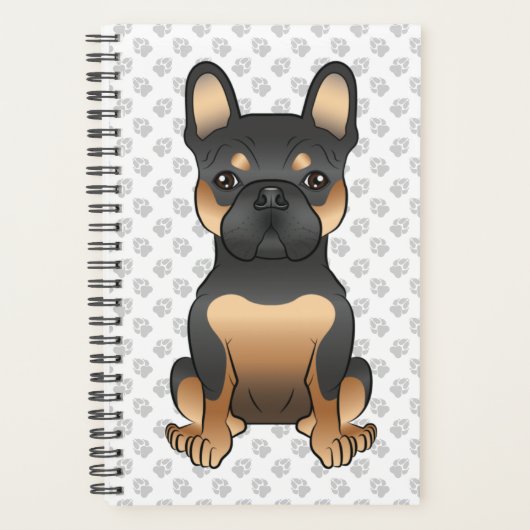 Bulldog, Black and Tan French / Frenchie Dog & Paw Planer (Vorderseite)