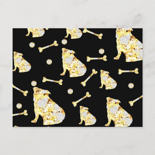 BULLDOG BLING POSTKARTE (Vorderseite)
