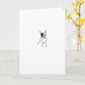 Bulldog Blue French Bulldog White Karte (Gelbe Blume)