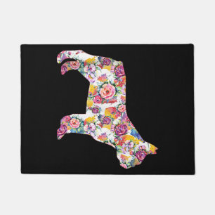 Bulldog Blume Pattern Frenchie Bulldogs Fußmatte