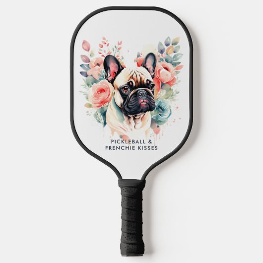 Bulldog-Blume Pickleball Frenchie Kisses Schläger (Vorderseite)