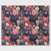 Bulldog-Blumenpapier Geschenkpapier (Flach)