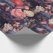 Bulldog-Blumenpapier Geschenkpapier (Ecke)