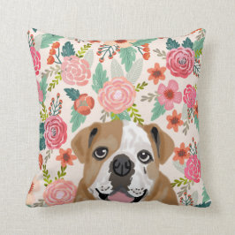 Bulldog-Blumenportraits Kissen