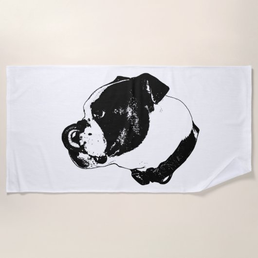 Bulldog Bold Vector Towel Strandtuch (Vorderseite)