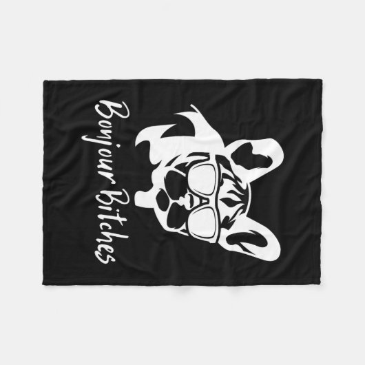 Bulldog Bonjour Es Fleecedecke (Vorderseite (Horizontal))