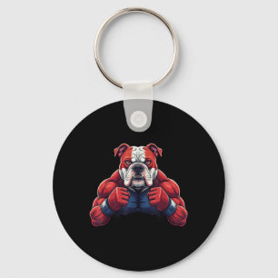 Bulldog Boxer MMA-Training Kampfsport Tier Kunst Schlüsselanhänger
