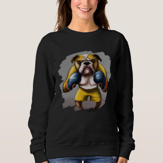 Bulldog Boxing Cool  Bulldog Dog Boxing Boxer Sweatshirt (Vorderseite)