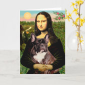 Bulldog (br10) - Mona Lisa Karte (Gelbe Blume)