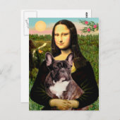Bulldog (br10) - Mona Lisa Postkarte (Vorne/Hinten)