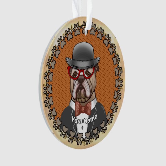 Bulldog-Brille Ornament (Vorderseite)