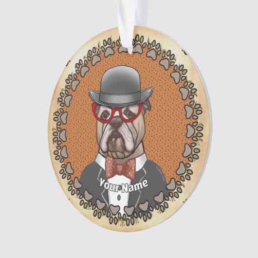 Bulldog-Brille Ornament (Vorderseite)