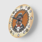 Bulldog-Brille Runde Wanduhr (Winkel)