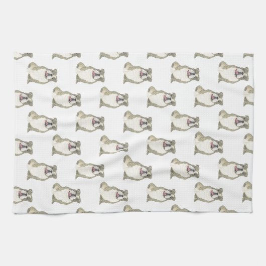 Bulldog (Brindle) Geschirrtuch (Horizontal)