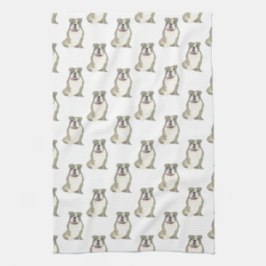 Bulldog (Brindle) Geschirrtuch (Vertikal)