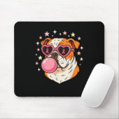 Bulldog-Brustkrebs-Bewusstsein bläst rosa Bubbl Mousepad (Mit Mouse)