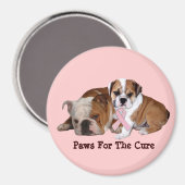 Bulldog-Brustkrebs-Magnet Magnet (Vorderseite/Rückseite)