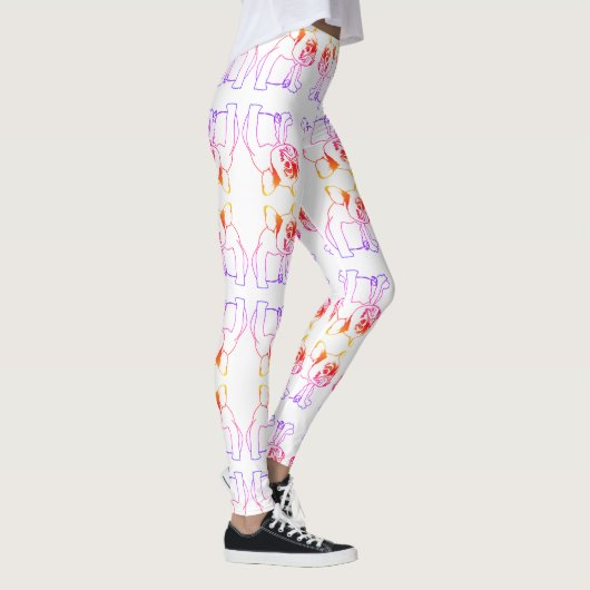 Bulldog-Bulldog-Puppy-Pink-Niedliche Leggings (Rechts)