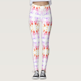 Bulldog-Bulldog-Puppy-Pink-Niedliche Leggings