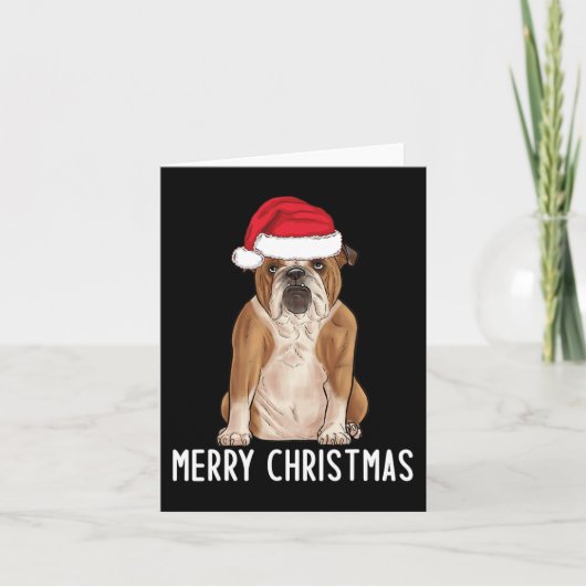 Bulldog Bully Merry English Bulldog Christmas 1 Karte (Vorderseite)