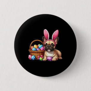 Bulldog Bunny Happy Osterbulldog Lover Osterbu Button