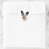 Bulldog BW Bust Runder Aufkleber (Tasche)