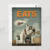 Bulldog Cafe Postkarte (Vorne/Hinten)