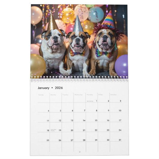 Bulldog Calendar Kalender (Jan 2026)