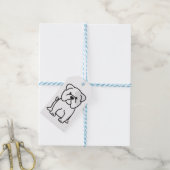 Bulldog-Cartoon Geschenkanhänger (Mit Garn)
