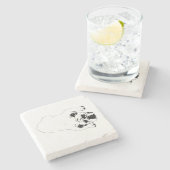 Bulldog Cheer Table Coaster Steinuntersetzer (Seitenansicht)