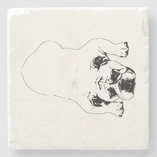 Bulldog Cheer Table Coaster Steinuntersetzer (Vorderseite)