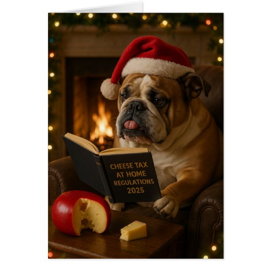 Bulldog 'Cheese Tax' Christmas card (Vorne)